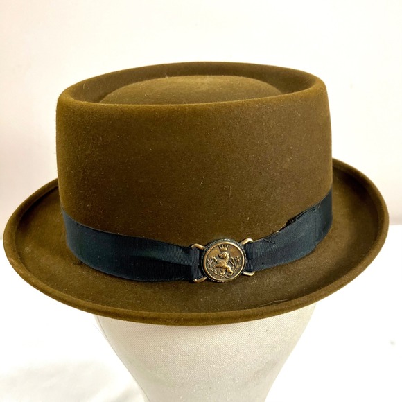Vintage Adam Premier Quality Water Repellency Brown Porkpie Hat Size 7 Small - Picture 1 of 8